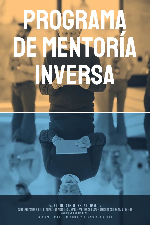 Póster de estilo cinematográfico de la presentación Programa de mentoría inversa
