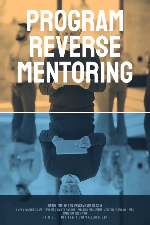 Poster bergaya film untuk presentasi Program Reverse Mentoring