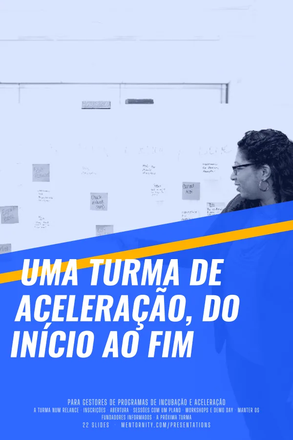 Pôster em estilo de cinema da apresentação Uma turma de aceleração, do início ao fim