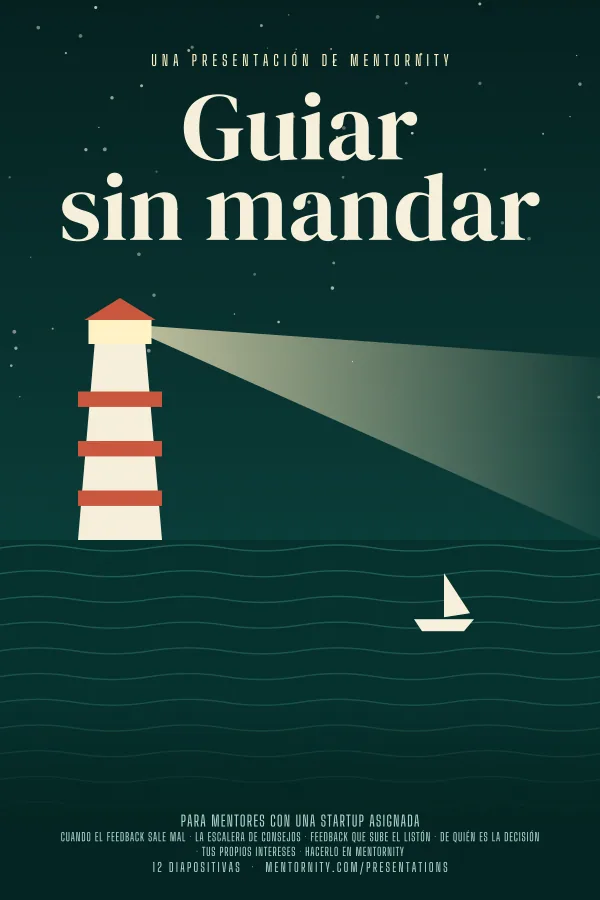 Póster de estilo cinematográfico de la presentación Guiar sin mandar