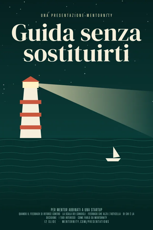 Locandina in stile film della presentazione Guida senza sostituirti