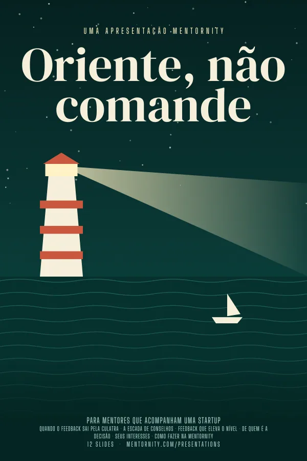 Pôster em estilo de cinema da apresentação Oriente, não comande