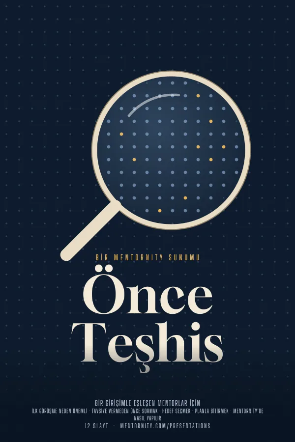 Önce Teşhis sunumu için film afişi tarzında görsel