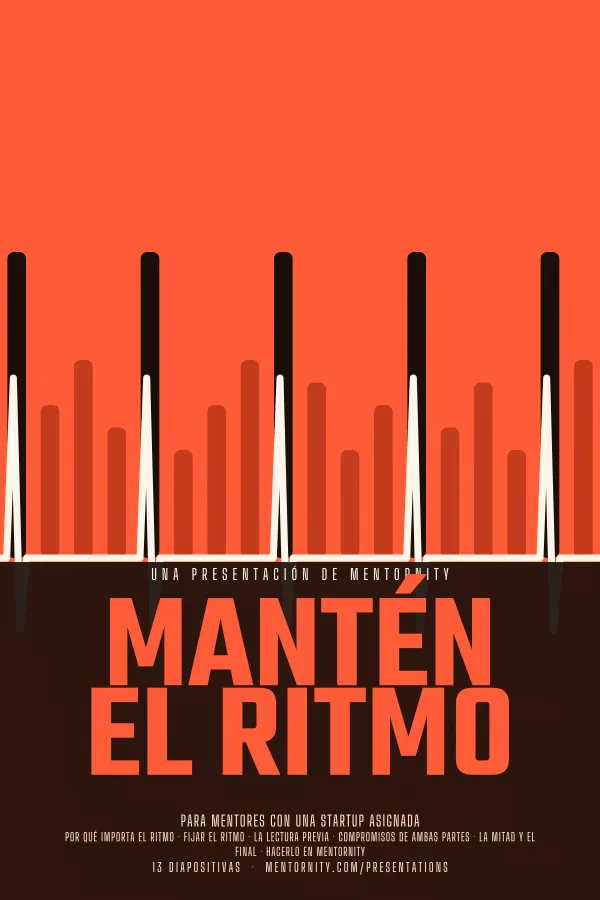 Póster de estilo cinematográfico de la presentación Mantén el ritmo