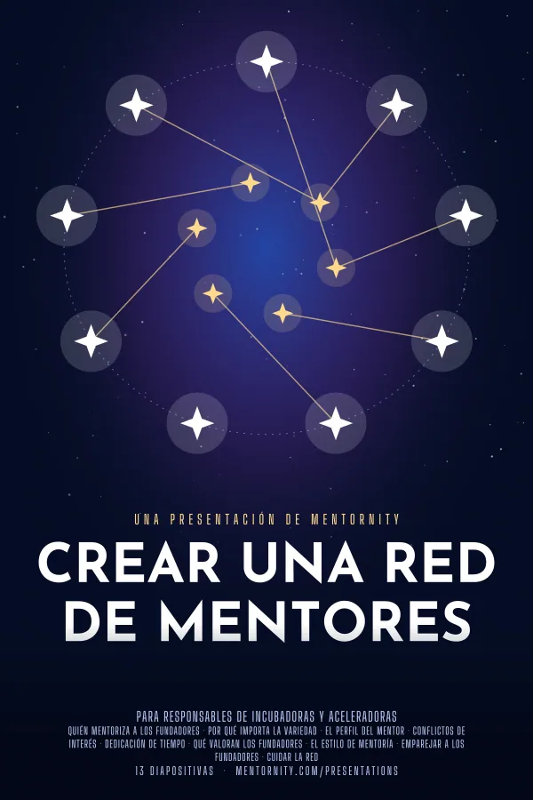 Póster de estilo cinematográfico de la presentación Crear una red de mentores