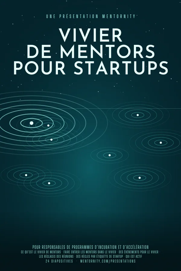 Affiche de film de la présentation Vivier de mentors pour startups