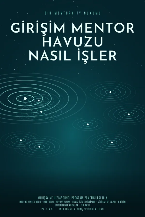 Girişim Mentor Havuzu Nasıl İşler sunumu için film afişi tarzında görsel