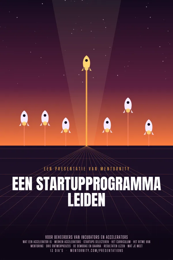 Filmposter voor de presentatie Een startupprogramma leiden