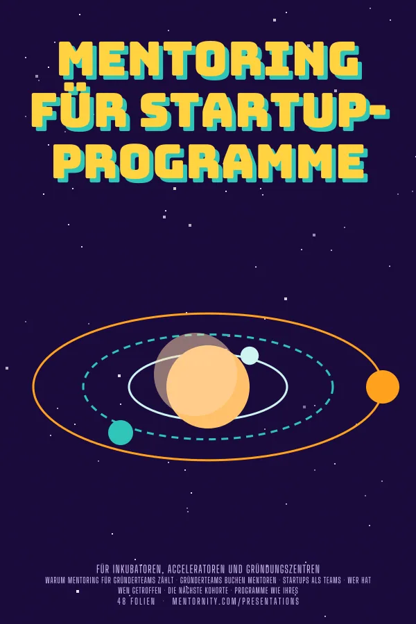 Filmplakat zur Präsentation Mentoring für Startup-Programme