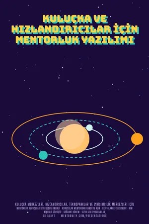Sunum afişi: Kuluçka ve Hızlandırıcılar için Mentorluk Yazılımı