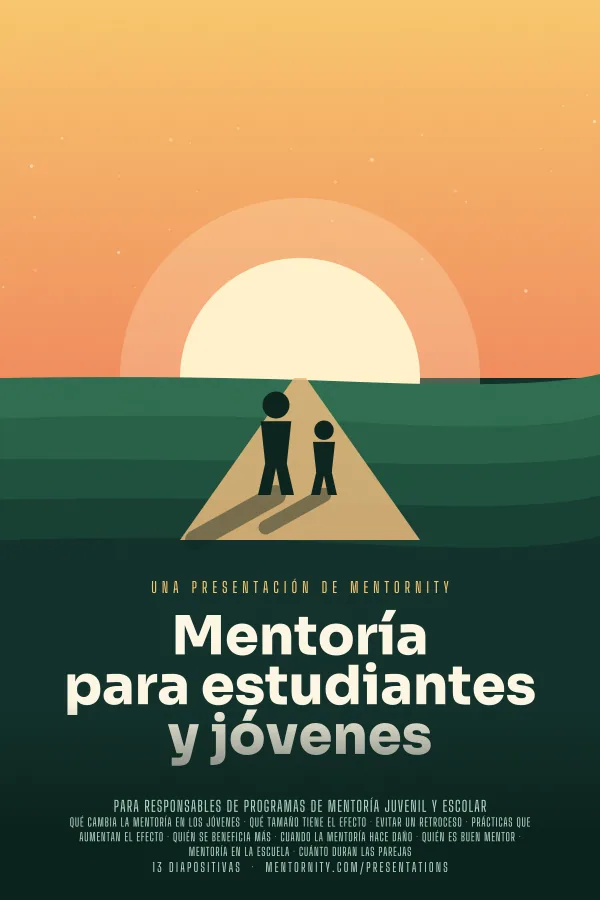Póster de estilo cinematográfico de la presentación Mentoría para estudiantes y jóvenes