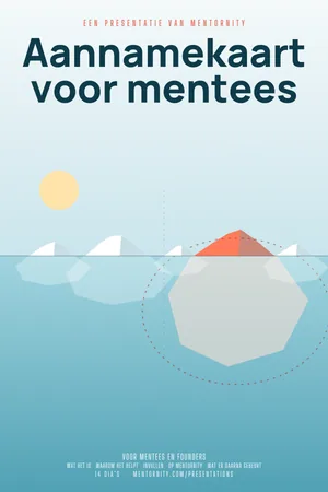 Afbeelding in filmposterstijl voor de presentatie Aannamekaart voor mentees