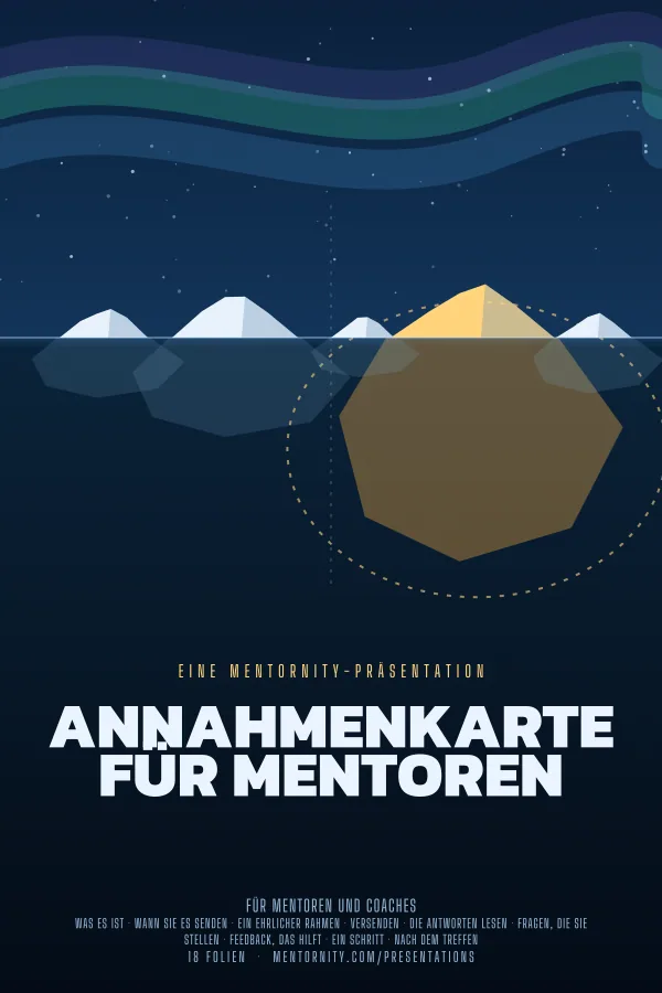 Filmplakat zur Präsentation Annahmenkarte für Mentoren