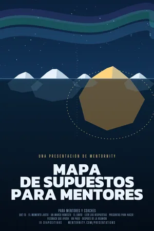 Imagen estilo póster de cine para la presentación Mapa de supuestos para mentores