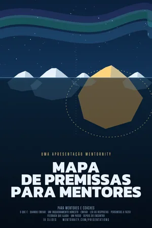 Imagem no estilo de pôster de cinema para a apresentação Mapa de premissas para mentores
