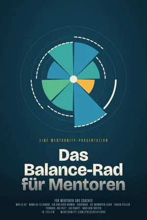Bild im Stil eines Filmplakats zur Präsentation Das Balance-Rad für Mentoren