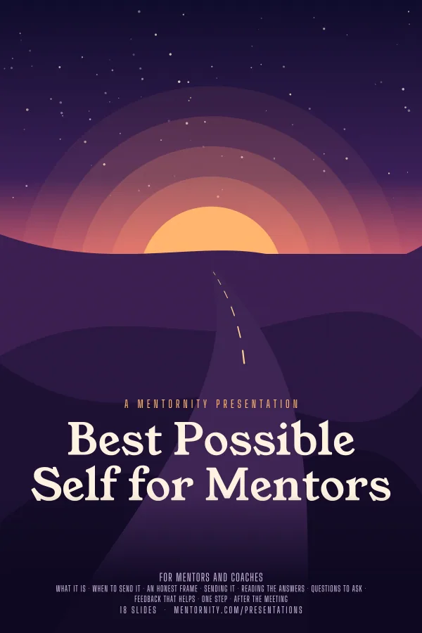 Film-style poster for the Best Possible Self for Mentors presentation