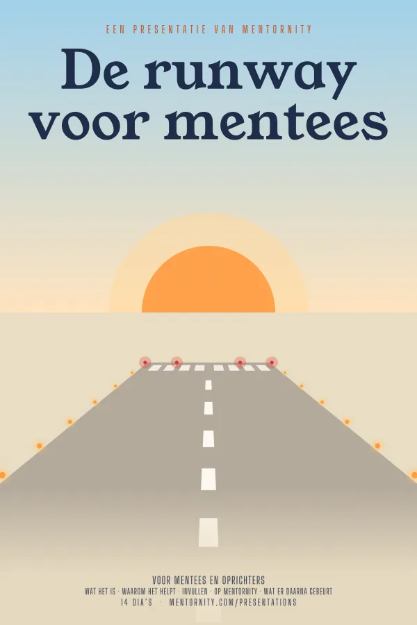 Filmposter voor de presentatie De runway voor mentees
