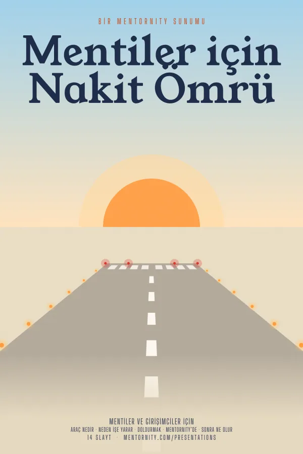 Mentiler için Nakit Ömrü sunumu için film afişi tarzında görsel