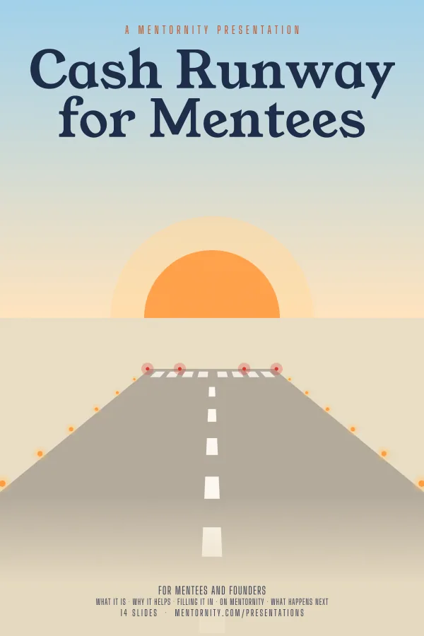 Film-style poster for the Cash Runway for Mentees presentation