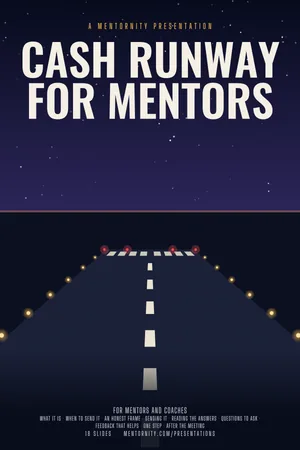 Film poster style image for the Cash Runway for Mentors presentation