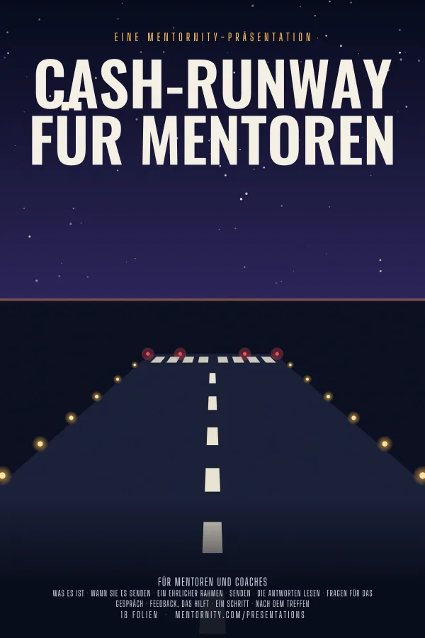 Filmplakat zur Präsentation Cash-Runway für Mentoren
