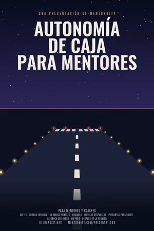 Imagen estilo póster de cine para la presentación Autonomía de caja para mentores