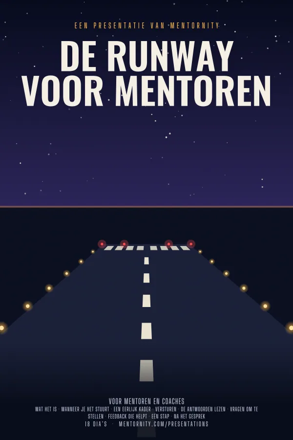 Filmposter voor de presentatie De runway voor mentoren