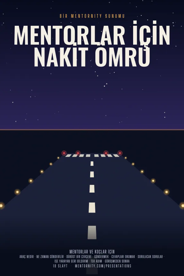 Mentorlar için Nakit Ömrü sunumu için film afişi tarzında görsel