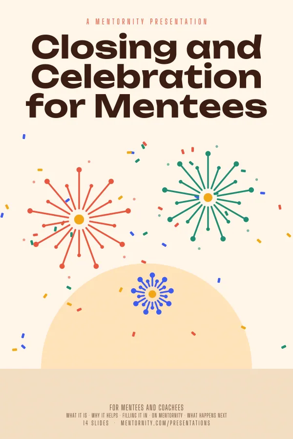 Film-style poster for the Closing and Celebration for Mentees presentation