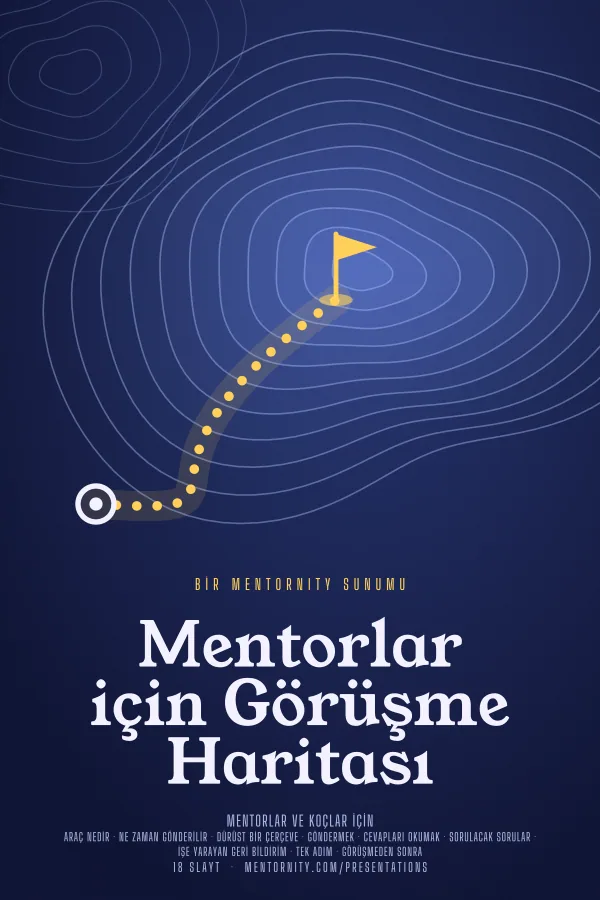 Mentorlar için Görüşme Haritası sunumu için film afişi tarzında görsel