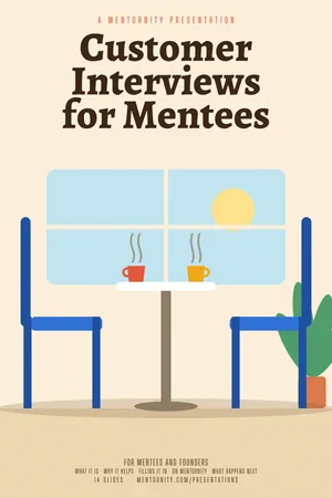 Film poster style image for the Customer Interviews for Mentees presentation