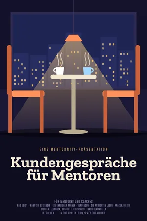 Bild im Stil eines Filmplakats zur Präsentation Kundengespräche für Mentoren