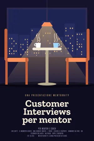 Immagine in stile locandina per la presentazione Customer Interviews per mentor