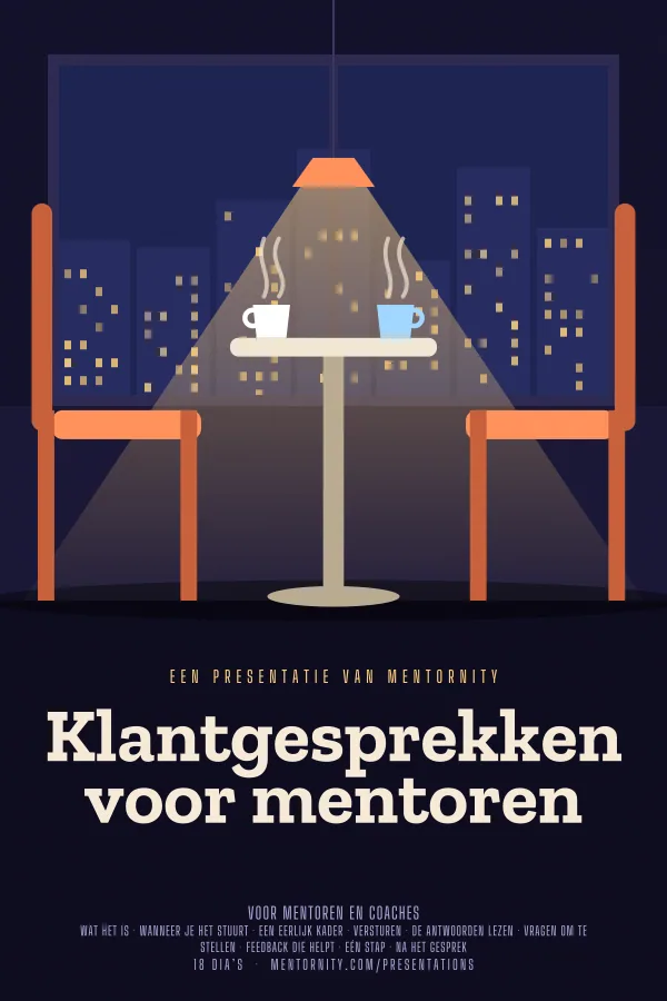Filmposter voor de presentatie Klantgesprekken voor mentoren