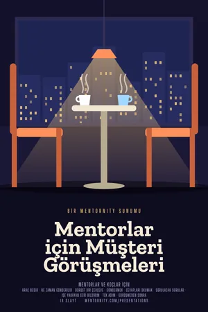 Mentorlar için Müşteri Görüşmeleri sunumu için film afişi tarzında görsel