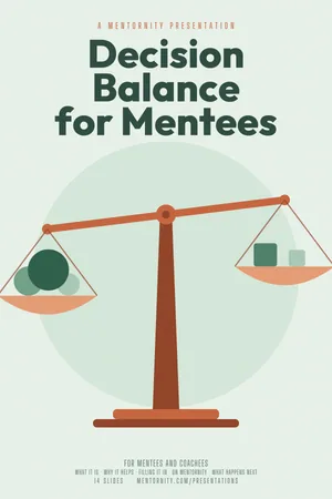 Film poster style image for the Decision Balance for Mentees presentation