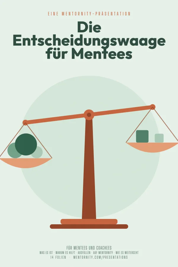 Filmplakat zur Präsentation Die Entscheidungswaage für Mentees