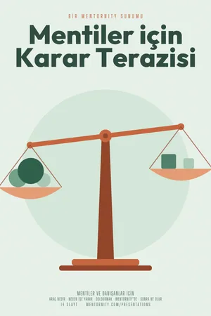 Mentiler için Karar Terazisi sunumu için film afişi tarzında görsel
