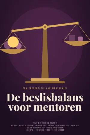 Afbeelding in filmposterstijl voor de presentatie De beslisbalans voor mentoren