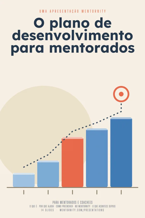 Pôster em estilo de cinema da apresentação O plano de desenvolvimento para mentorados