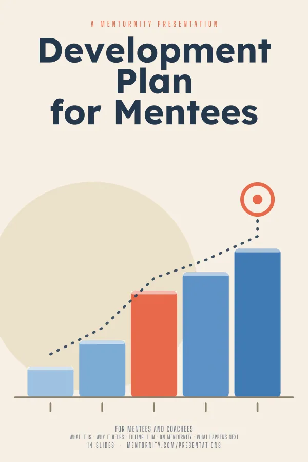 Film-style poster for the Development Plan for Mentees presentation