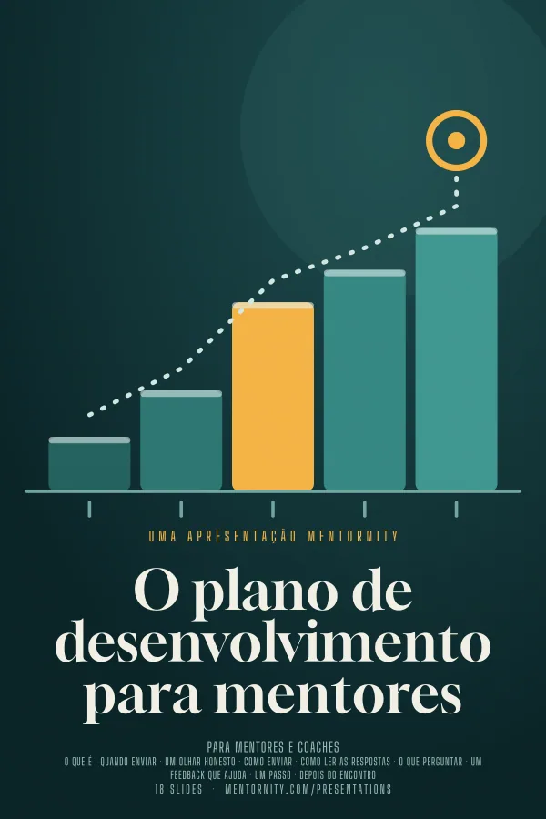 Pôster em estilo de cinema da apresentação O plano de desenvolvimento para mentores