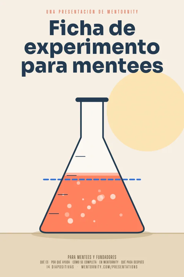 Póster de estilo cinematográfico de la presentación Ficha de experimento para mentees