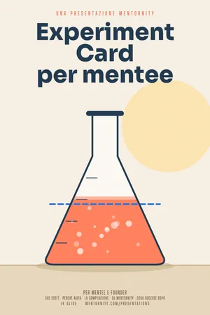 Immagine in stile locandina per la presentazione Experiment Card per mentee