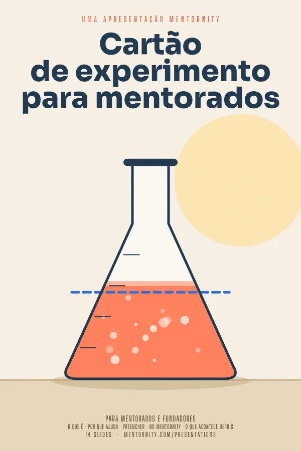 Pôster em estilo de cinema da apresentação Cartão de experimento para mentorados