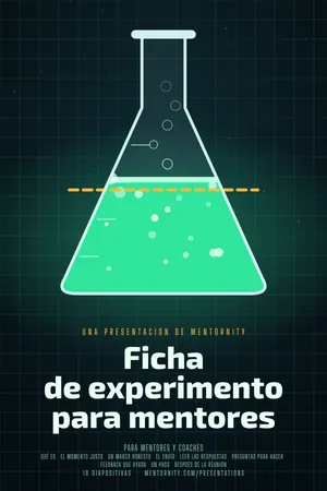 Imagen estilo póster de cine para la presentación Ficha de experimento para mentores