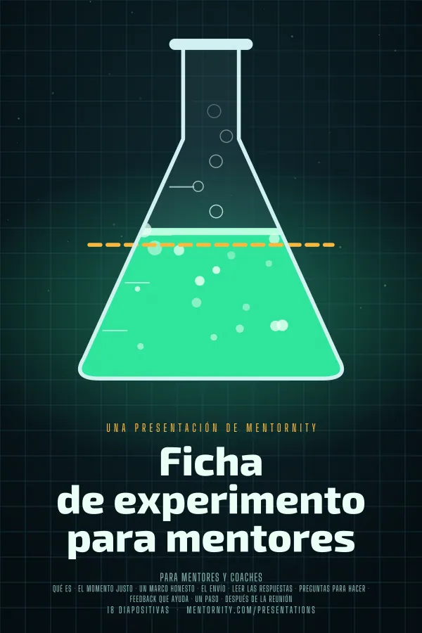 Póster de estilo cinematográfico de la presentación Ficha de experimento para mentores