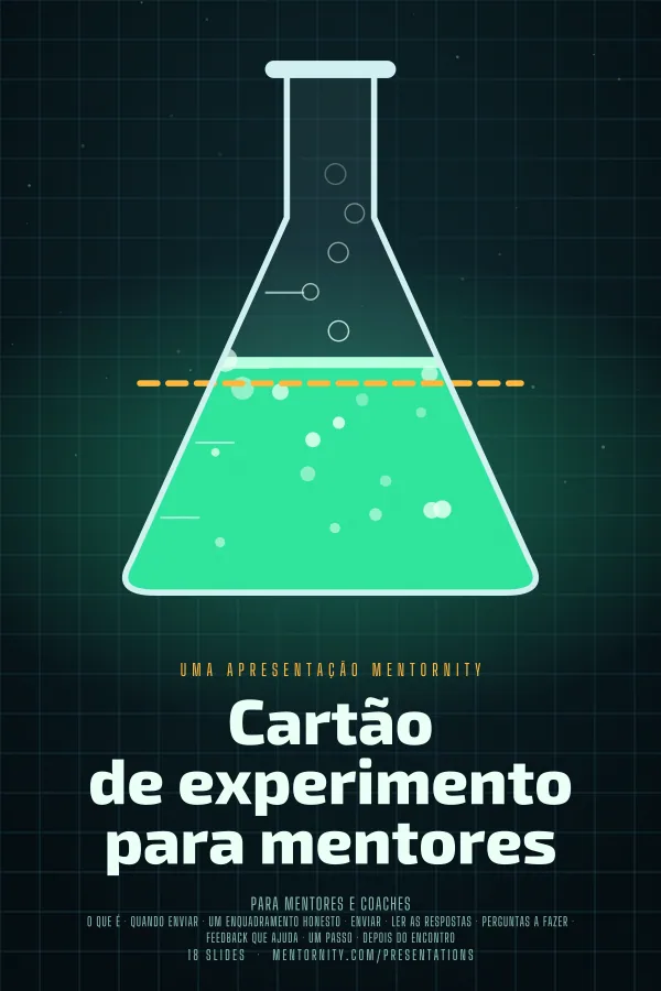 Pôster em estilo de cinema da apresentação Cartão de experimento para mentores