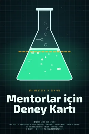 Mentorlar için Deney Kartı sunumu için film afişi tarzında görsel